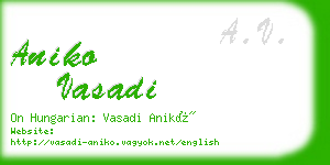 aniko vasadi business card